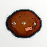 Bonsaischaal, ovaal blauw groen, 17,5 x 14 x 4 cm