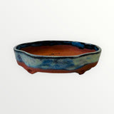 Blauw groene ovale bonsaischaal van Manon Jamin