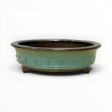 Bonsaischaal, rond groen, 37 x 11 cm (40764)