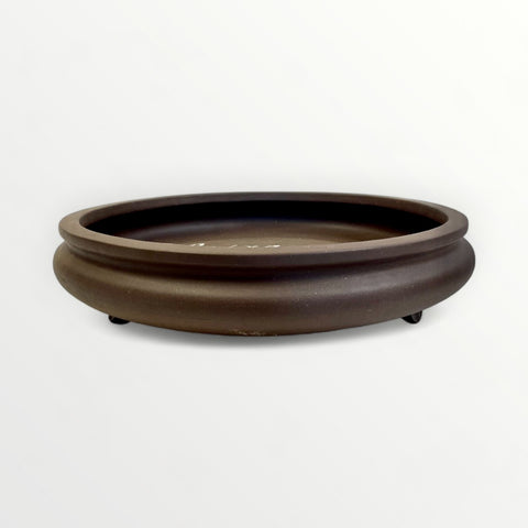 Bonsaischaal, rond bruin, 36 x 9 cm