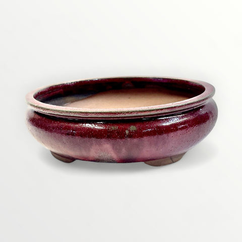 Bonsaischaal, ovaal rood, 21 x 17 x 6 cm