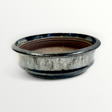 Bonsaischaal, rond zwart, 15 x 5 cm