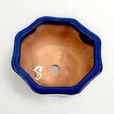 Bonsaischaal, rond blauw, 14 x 7 cm