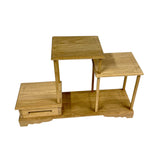 Bonsai Display ‘Kōdō’ | 5 plateaus & lade | Handgemaakt uit eikenhout