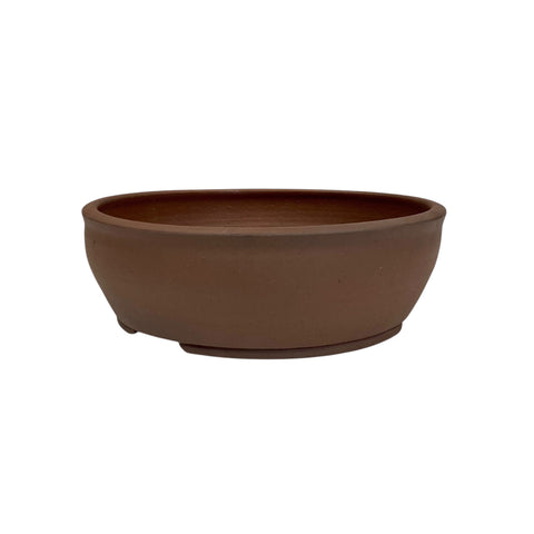 Bonsaischaal, rond bruin, 21 x 7 cm