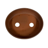 Bonsaischaal 'Bonsaihobby' ovaal en bruin 27,5 x 22 x 7 cm